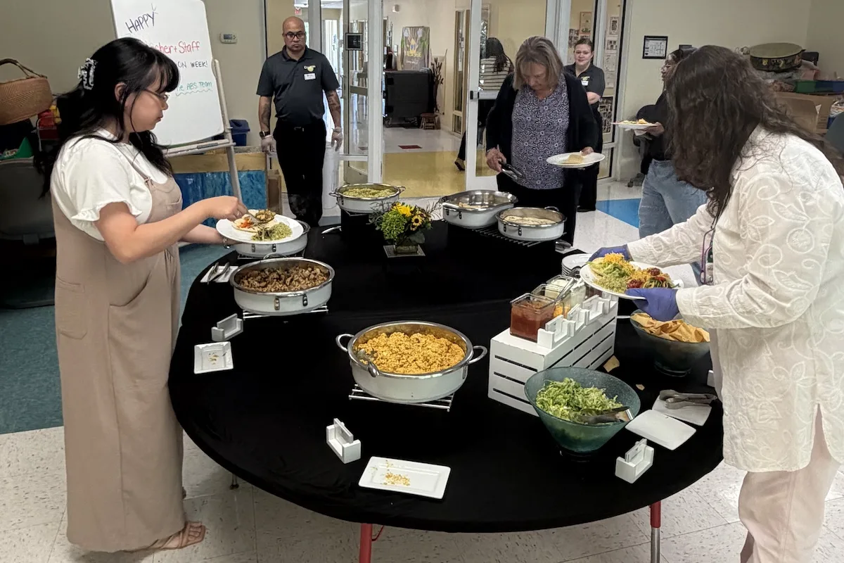 CDC teachers enjoyed the lunch spread provided by the Mason Dining.