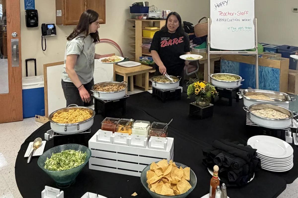 CDC teachers enjoyed the lunch spread provided by the Mason Dining.