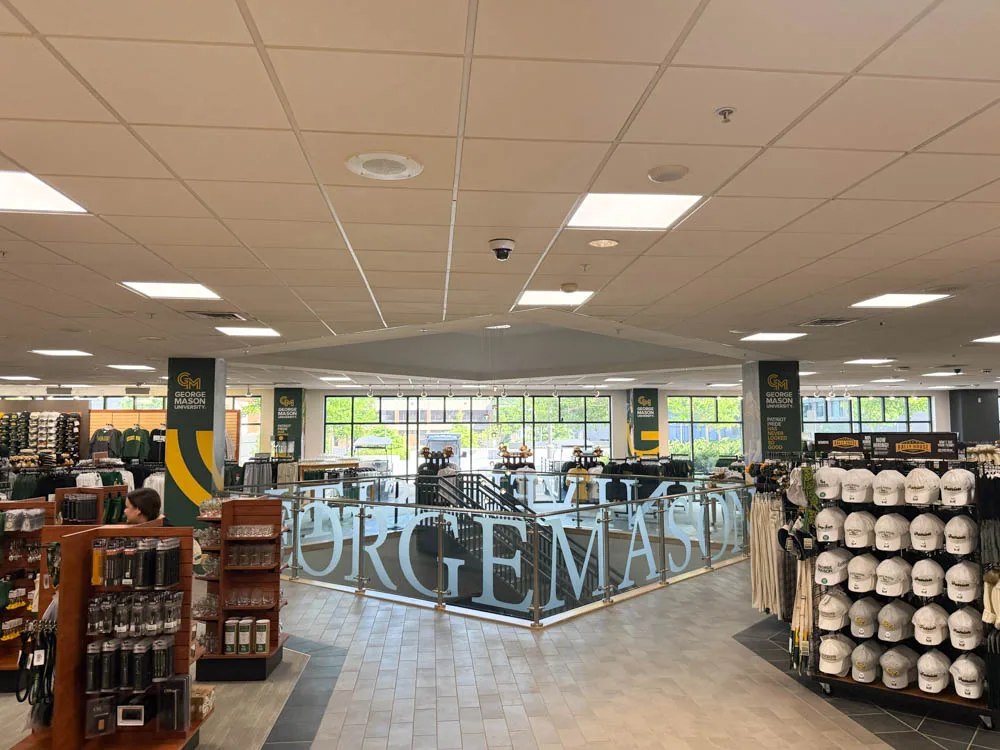 Campus Store interior wide angle shot of the entrance view