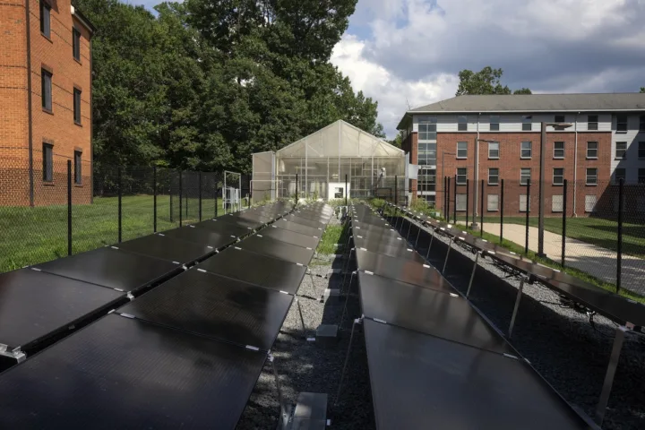 Solar panels on the Fairfax Campus.
