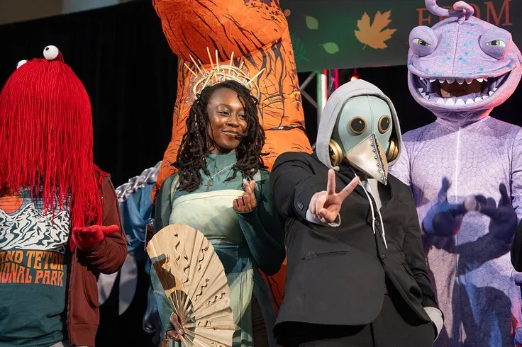 Halloweek costume contest contestants showcased their costume in front of the judges.