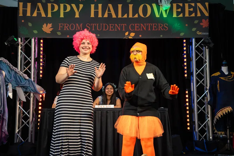 Halloweek costume contest contestants showcased their costume in front of the judges.