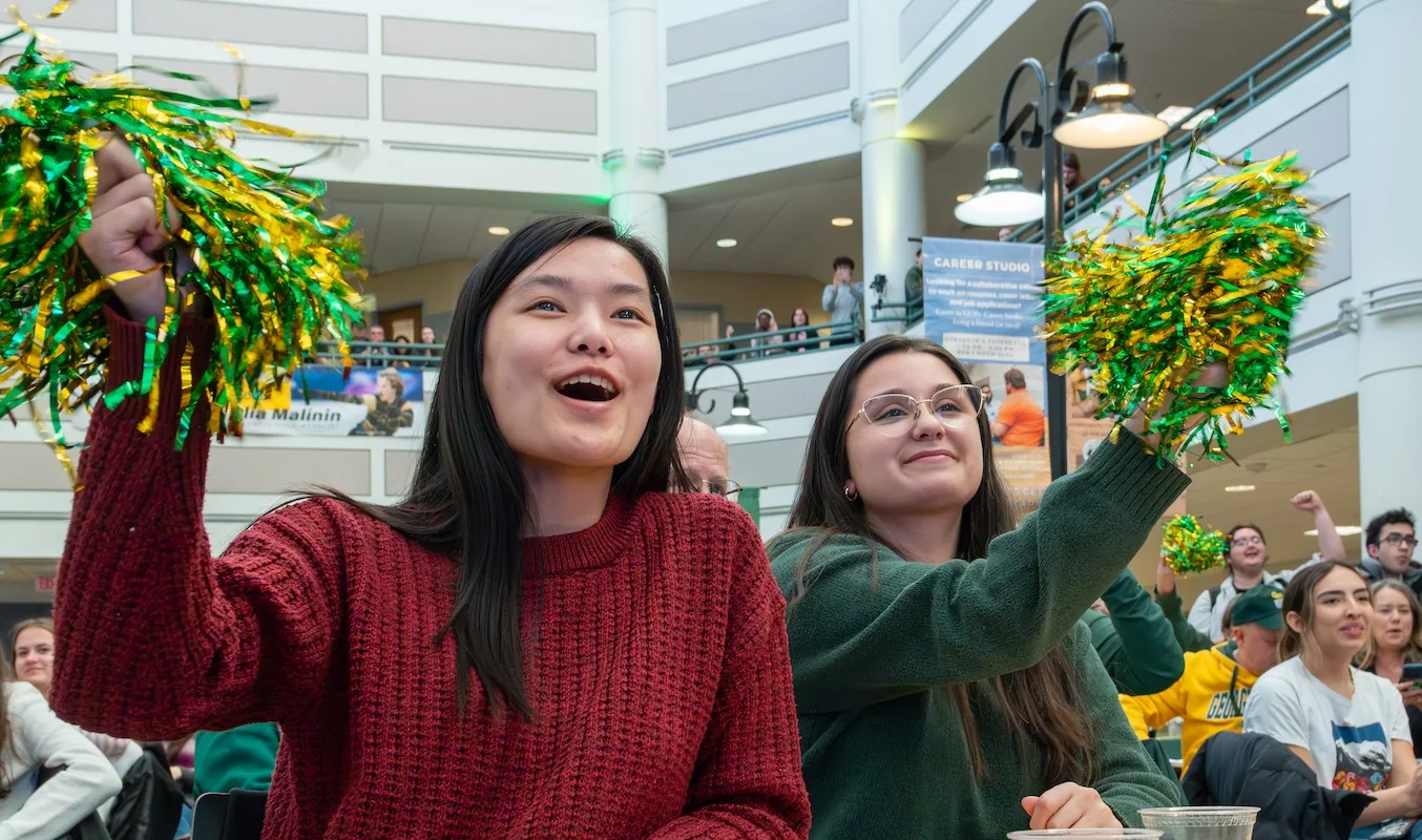 Students watching Ilia Malinin Olympic Watch Party.