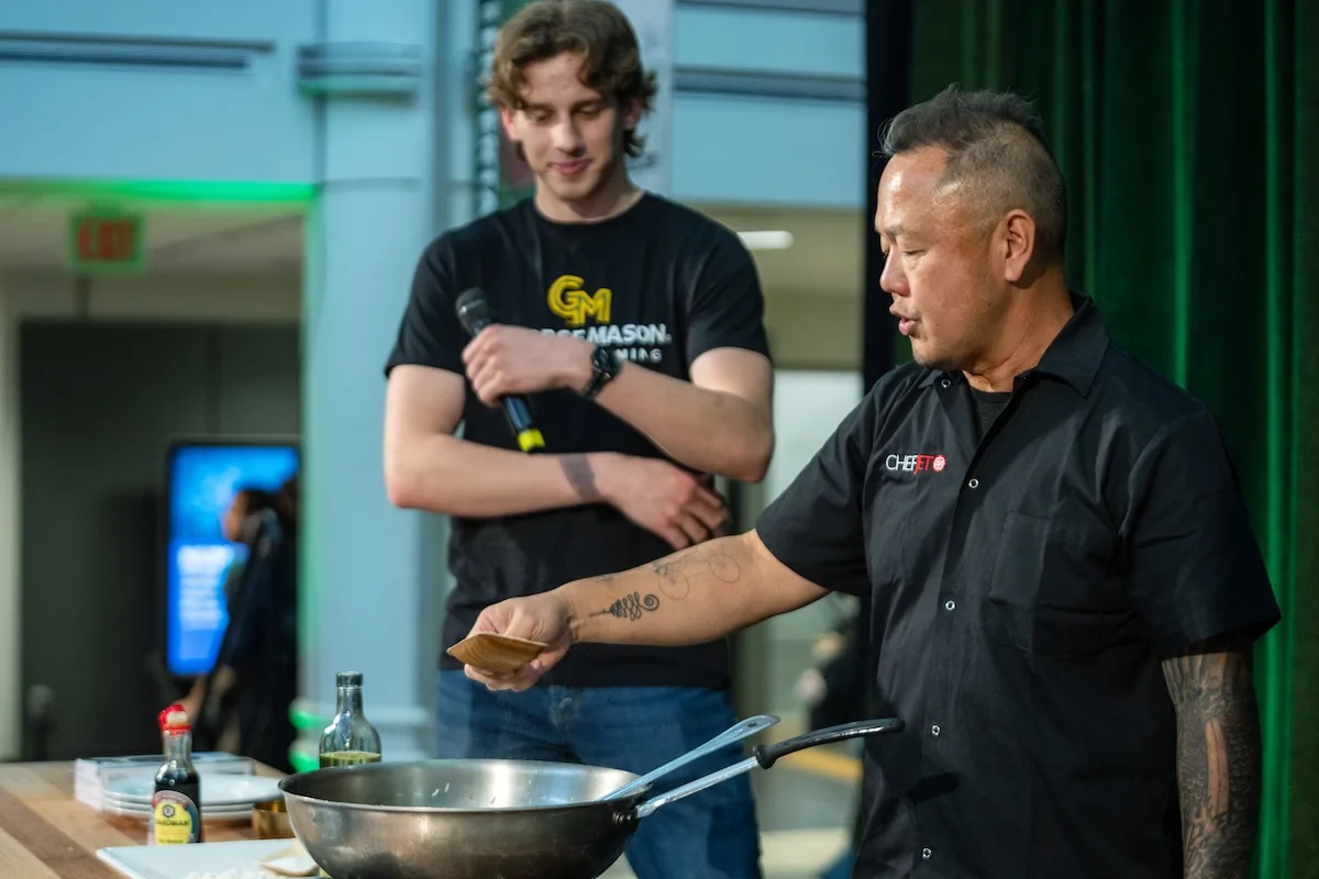 Chef Jet Tila hosted a pineapple fried rice cooking demonstration in the Johnson Center.