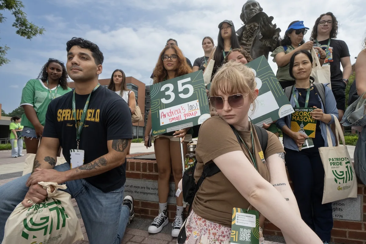 Orientation leaders with their students