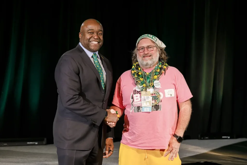 John Hanks celebrated his 40th year career at George Mason.