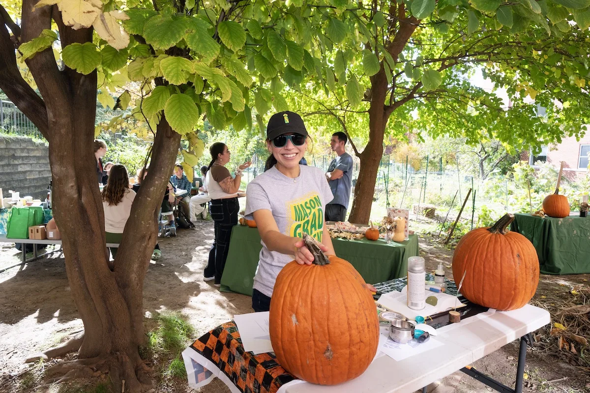 The Greenhouse and Gardens program celebrates fall at the fall festival in the Potomac Heights garden on the Fairfax Campus.