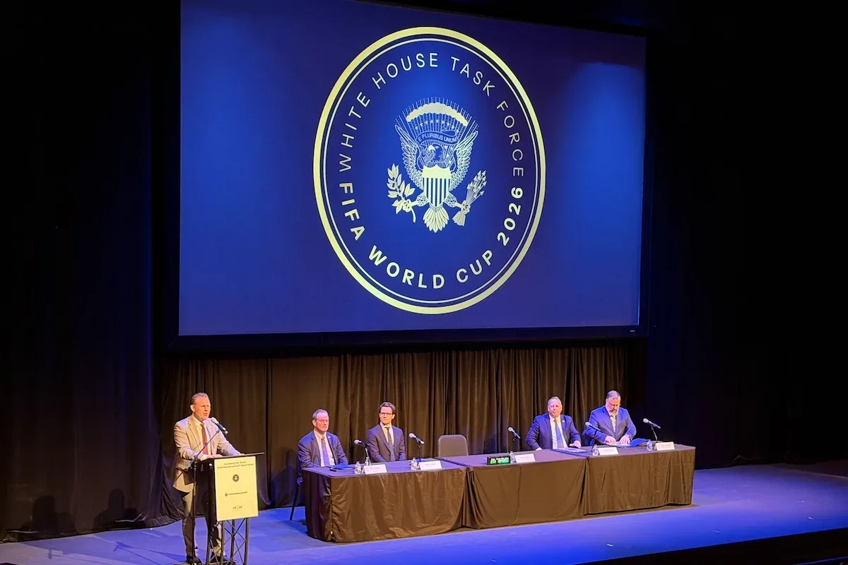 White House FIFA World Cup 2026 Task Force Speaker presenting